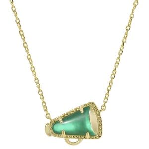 Kendra Scott Emerald Illusion Cheer Gold Short Pendant Necklace 🤍